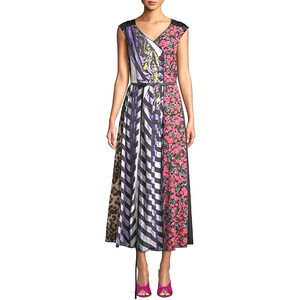 Vintage Marc Jacobs Runway Photographic Stripe Midi Dress 4 Y2K Floral Leopard